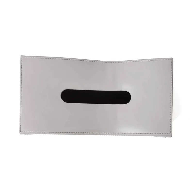Veltrix Faux Leather Tissue Holder - Grey media 7