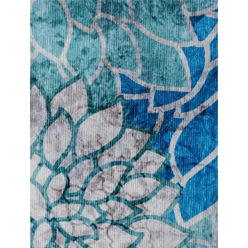 Enaya Floral Polyester Carpet - Blue media 6