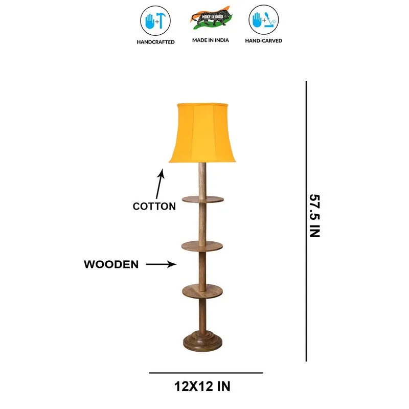 GlowDock Column Wooden Floor Lamp - Yellow media 8