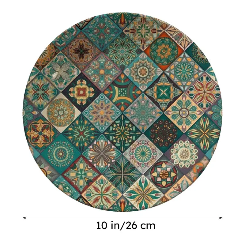 Ethnic Mandala Tiles Wall Plate - Teal media 8