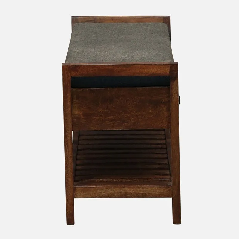 Harbor Nest Mango Wood Shoe Rack - Grey media 5