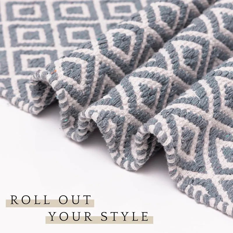 Earthica Cotton Runner Rug - Blue media 5