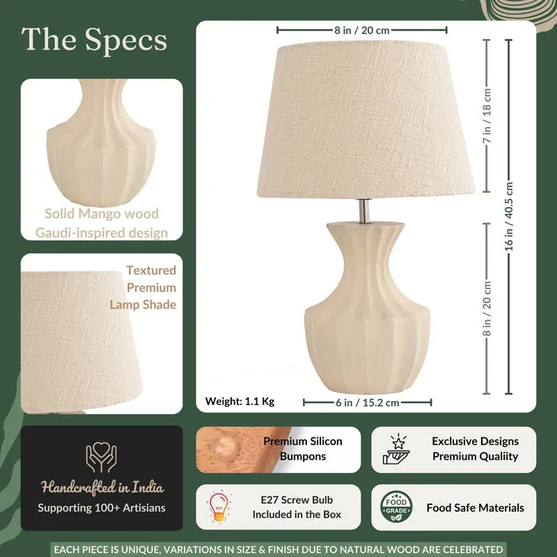 Birdo Wooden Table Lamp - White media 6