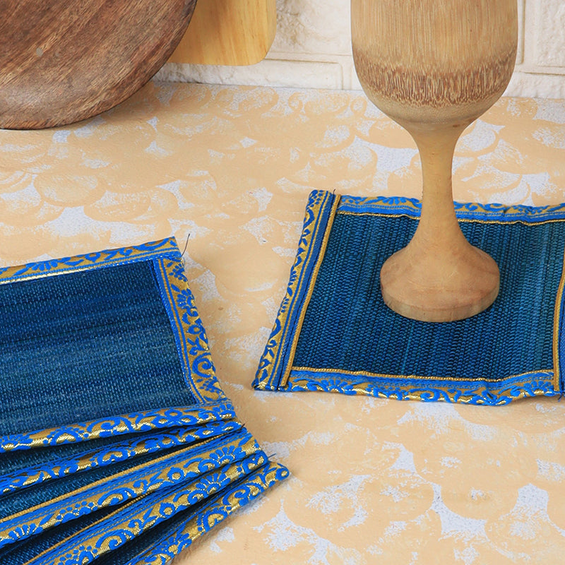 Eco Sip Bamboo Coaster (Blue) - Set Of Six media 4