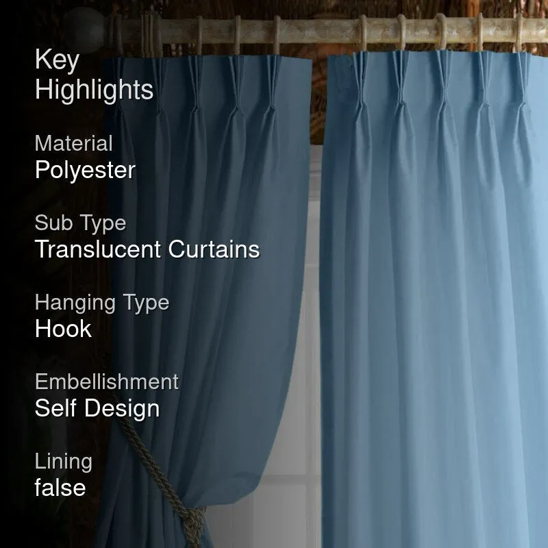 Esme Triple Pinch Pleat Medium Width Curtain - Sky Blue media 2