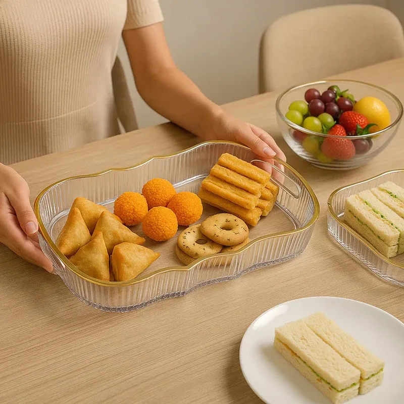 Crystal Clear Acrylic Curved-Edge Serving Tray media 4
