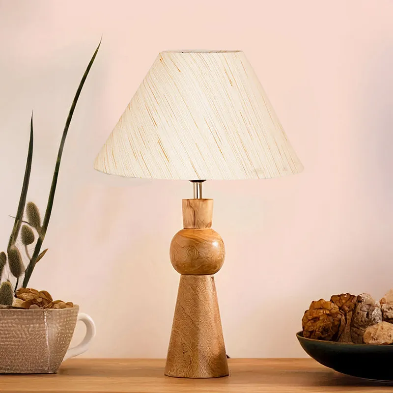 Angler Neo Wooden Table Lamp - Beige,Brown media 1