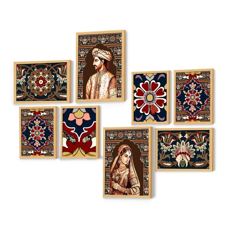 Jahapana Mughal Wall Art - Set Of Eight media 3