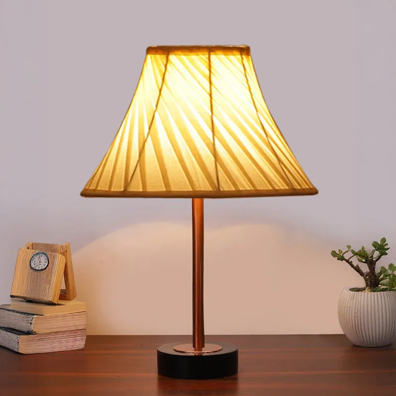 Twistra Rodin Wooden Table Lamp - Ivory,Copper,Black media 1