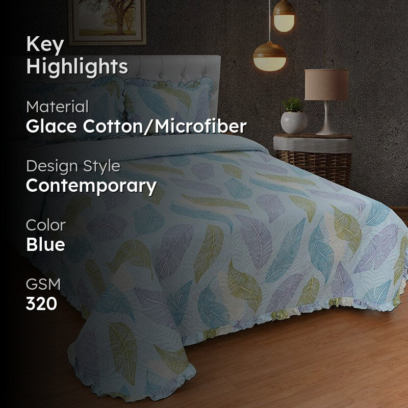 Pastel Leaves Bedcover media 2