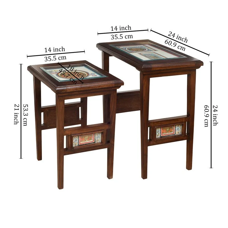 Mimo II Teak Wood Nesting Stools - Set of Two media 8