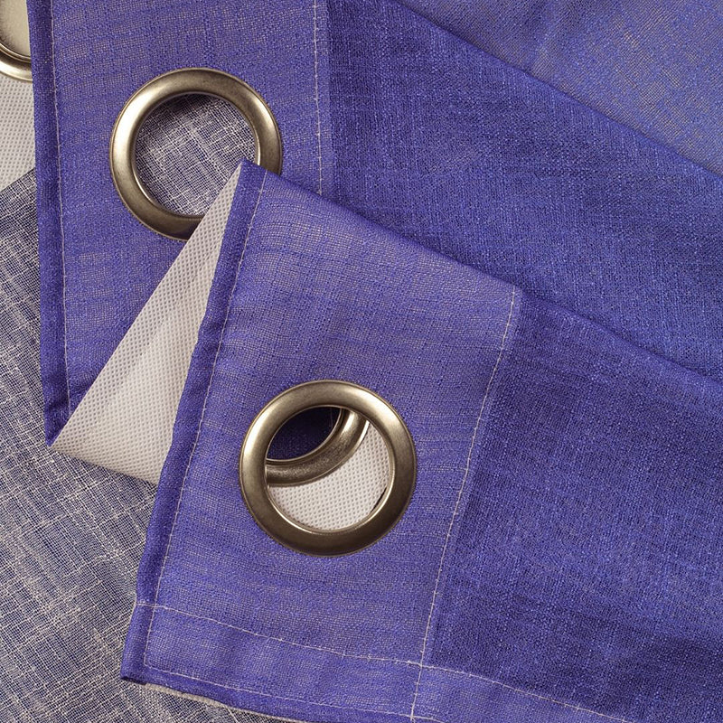 Ombrina Linen Texture Sheer Curtain (Violet) - Set Of Two media 6