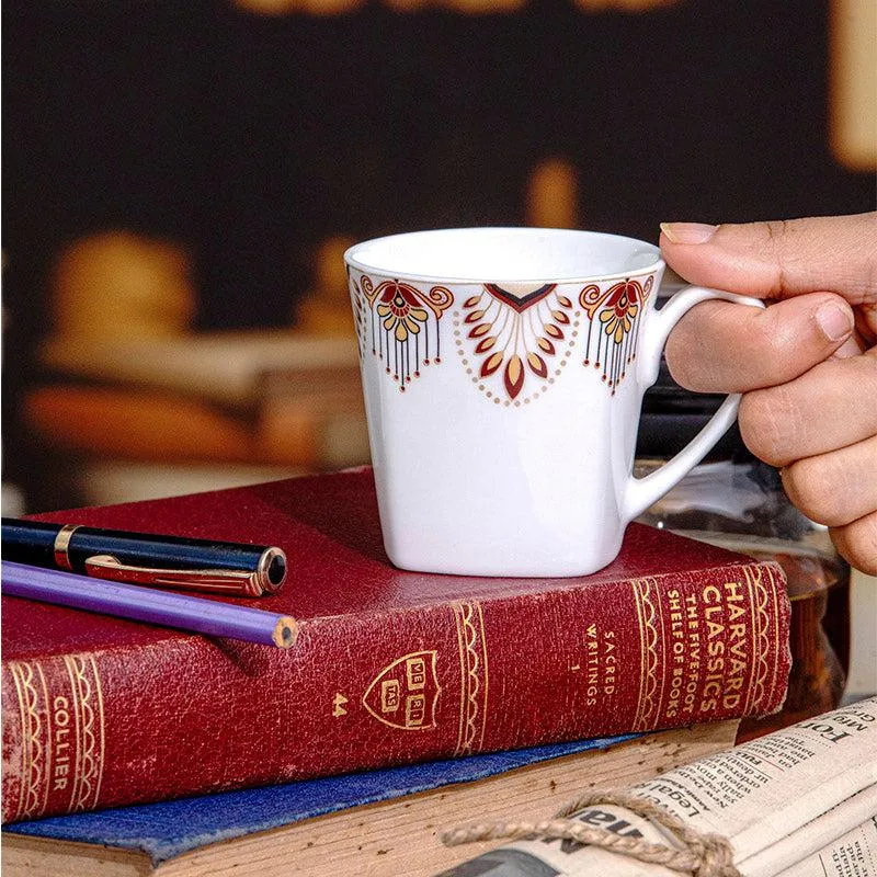 Sonaki Briara Ethnic Bone China Tea Cup (180 mL Each) - Set Of Six media 1