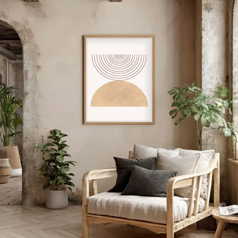 Bohemian Tranquility Canvas Wall Painting With Brown Frame media 5