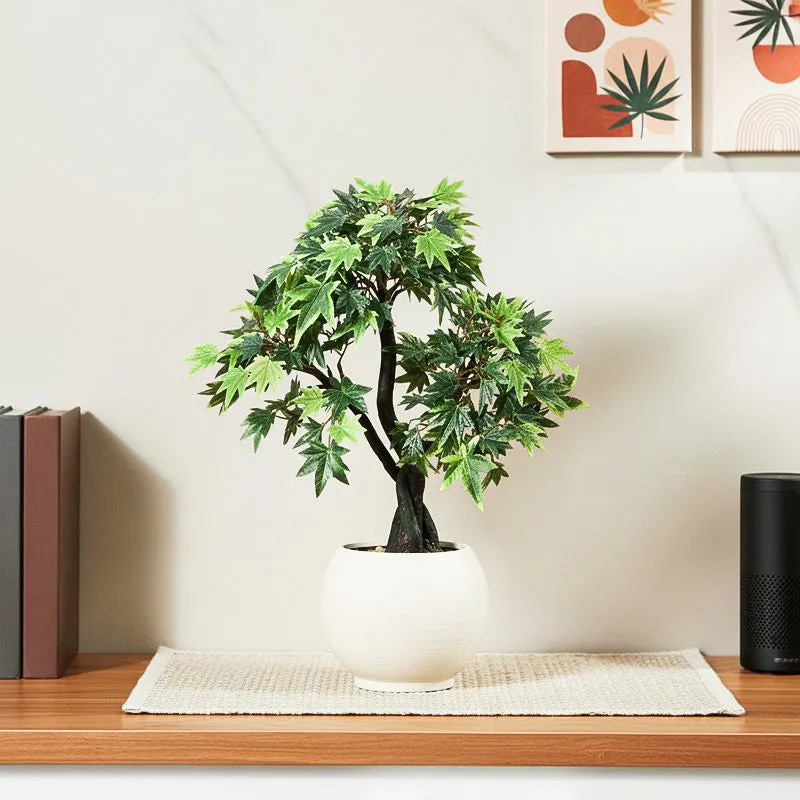 Faux Tall Maple Bonsai (39 cms) - Green media 1