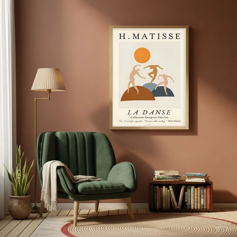Joyful Motion Canvas Wall Painting With Brown Frame media 1