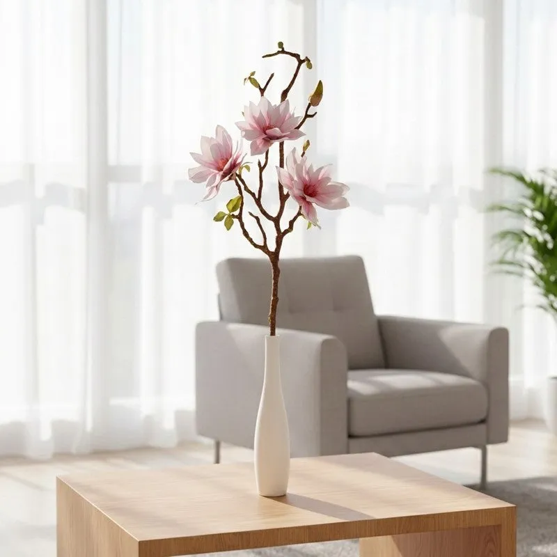 Magnolia Meadow Artificial Flower Stem - White & Pink media 1