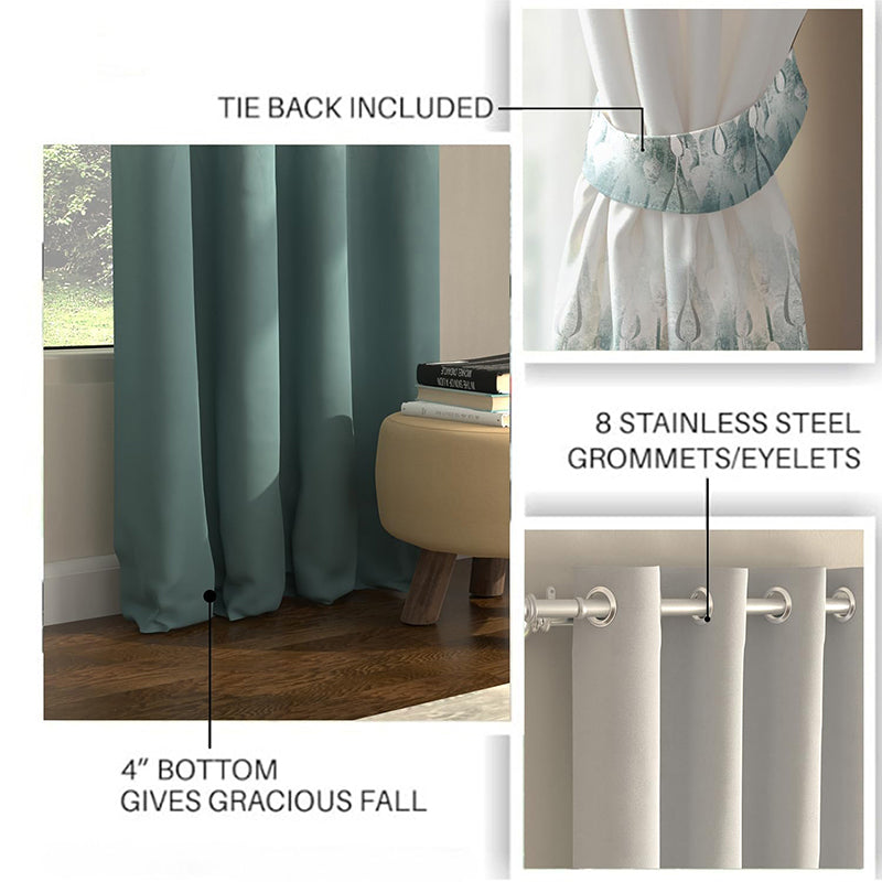 Urban Space Sea Mist Curtain (Turquoise) - Set Of Two media 5