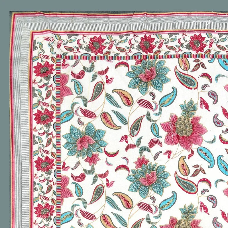 Soft Petal Cotton Bedsheet (Pink,Green)- 180 GSM media 7