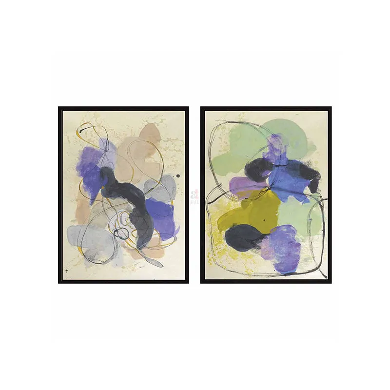 Meso Abstract Wall Painting - Set Of Two media 5