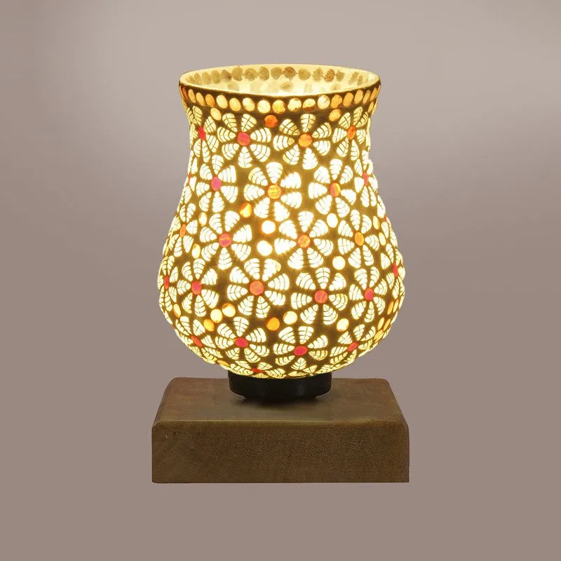 Illumia Mosaic Glass Table Lamp With Wooden Base - Multicolor media 8