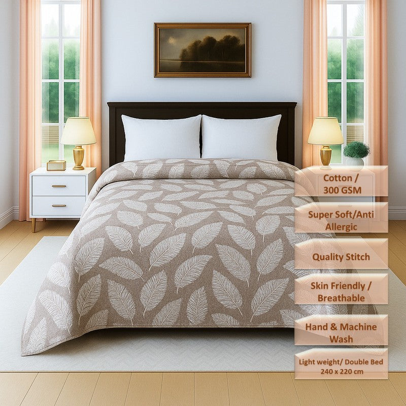 Cloudquilt Floral Cotton Comforter (Brown)- 300 GSM media 6