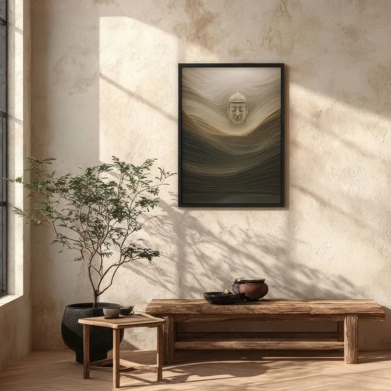 Silent Buddha Archival Paper Wall Painting With Black Frame media 5