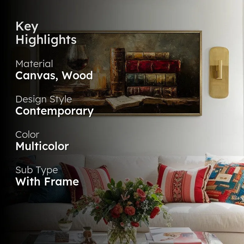 Aged Pages Canvas Wall Painting With Frame media 2