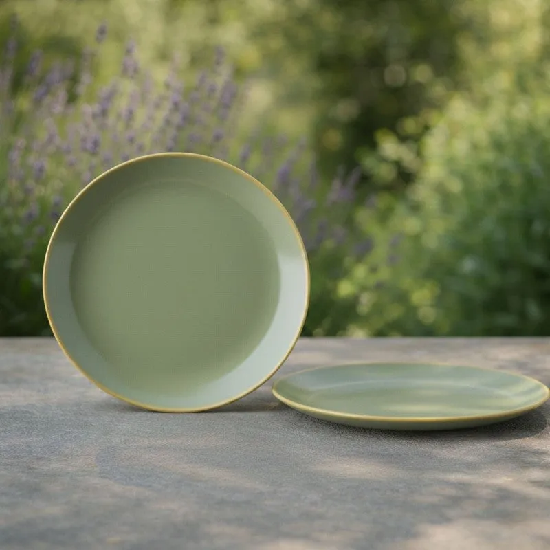 Ceramic Dinner Plates (Green) - Set of Two media 6