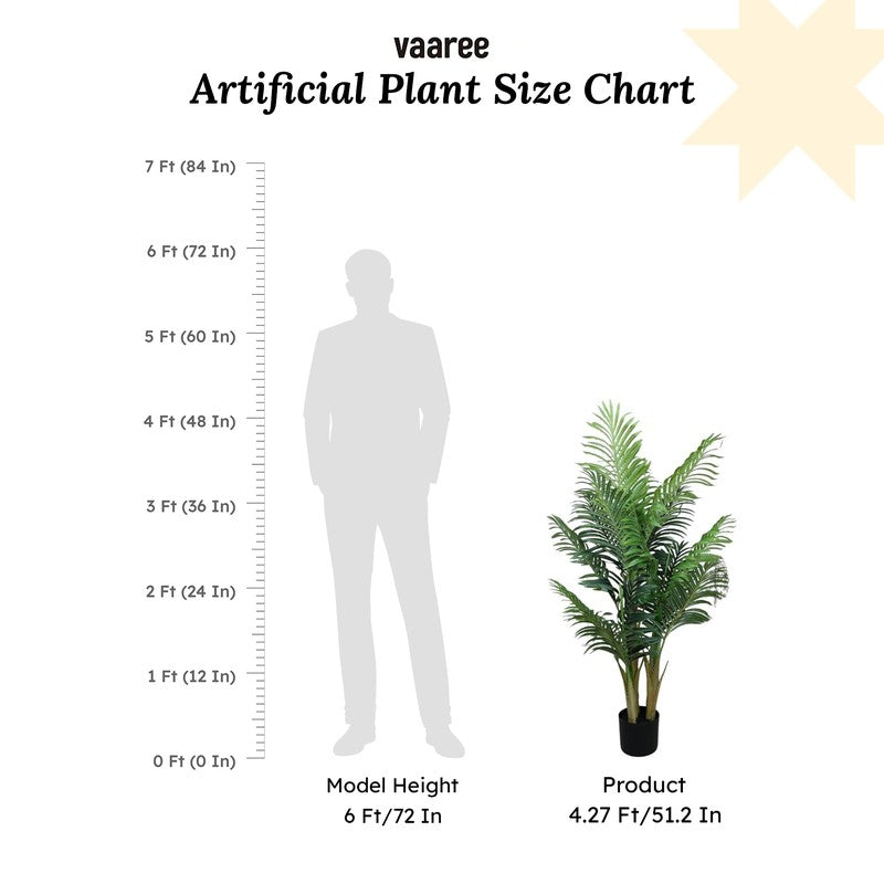 Artificial Arica Palm Plant With Black Fiber Pot - 4.2 Feet media 7
