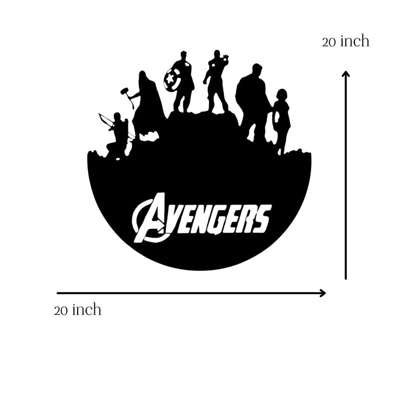 Avengers Silhouette Steel Mild Steel Wall Accent media 5