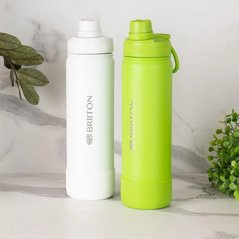 Quench Pal Hot & Cold Thermos Water Bottle (White & Green, 750 mL Each) - Set Of Two media 1