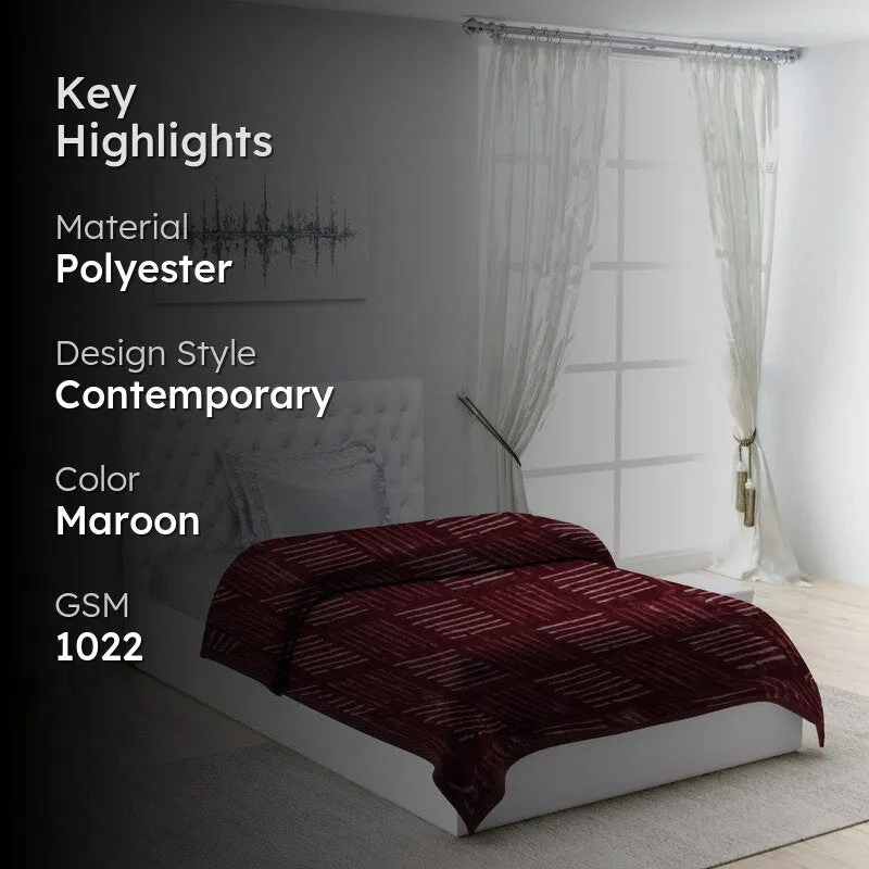 Monte Carlo Velvet Nightfall Blanket (Maroon)- 1022 GSM media 2