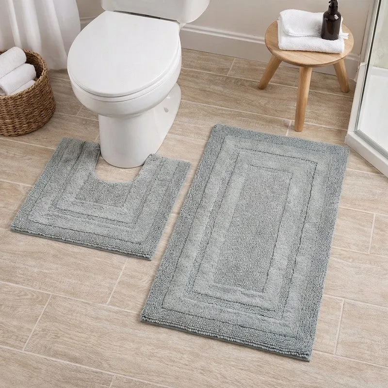 Aqualoom Anti skid Bath Mat (Light Gery) - Set Of Two media 3
