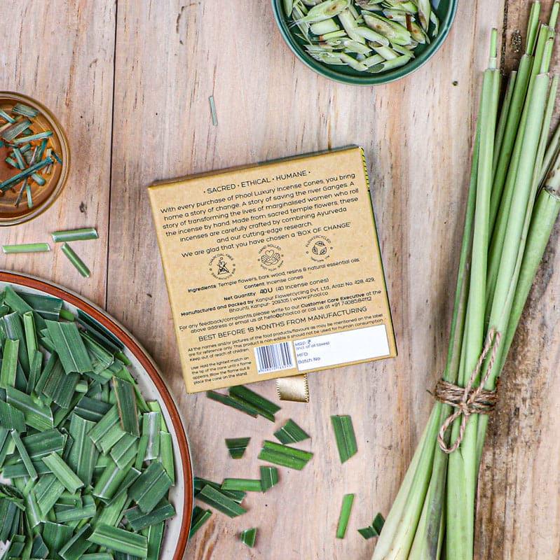 Phool Natural Incense Cones (Lemongrass) - Set Of Forty media 3