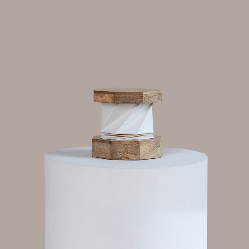 Fig Living Foldplay Cotton Table Lamp - Ivory,Brown media 9
