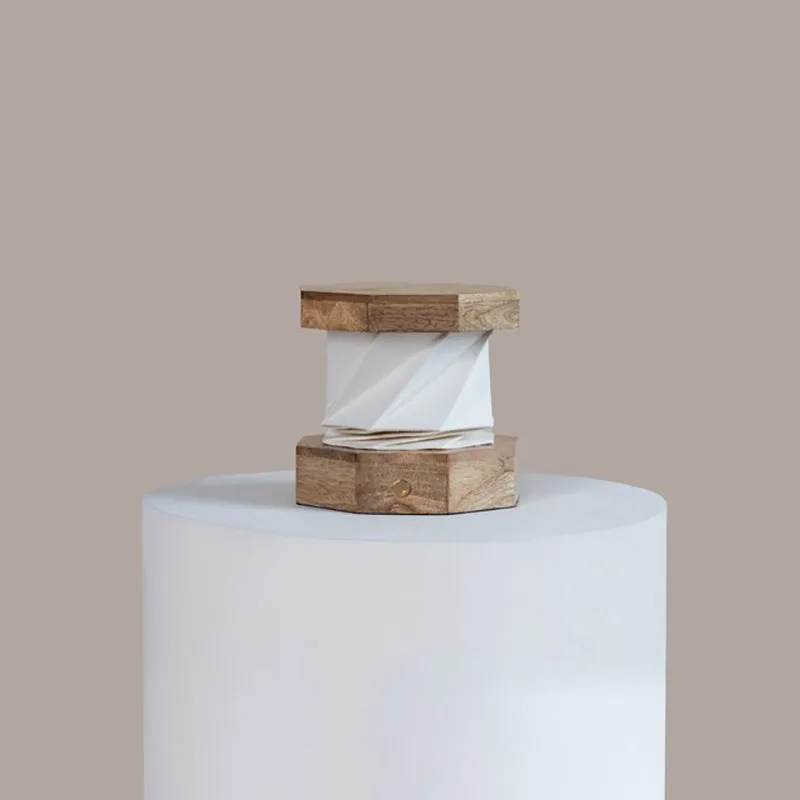 Fig Living Foldplay Cotton Table Lamp - Ivory,Brown media 9