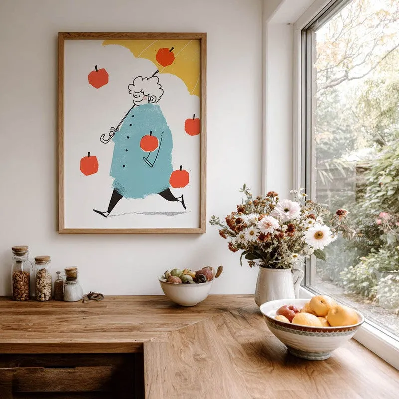 Fruit Fall Archival Canvas Wall Art - Brown media 7
