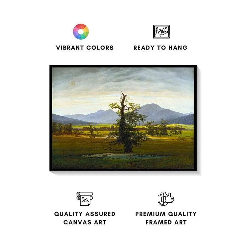 Village Landscape Canvas Wall Painting - Black Frame media 4