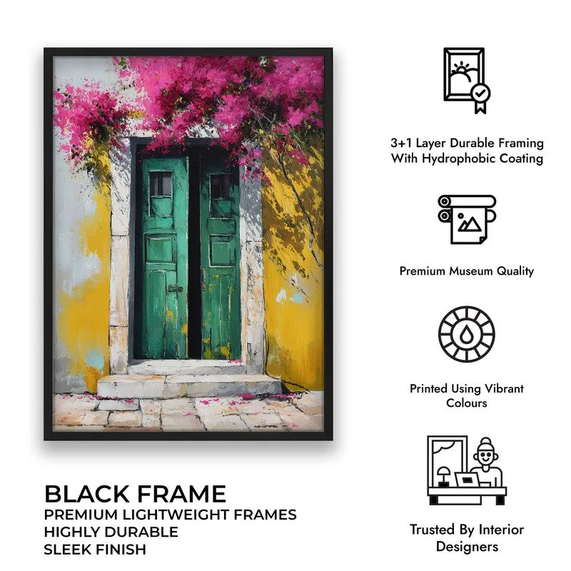 Bougainvillea Bliss Canvas Wall Painting - Black Frame media 9