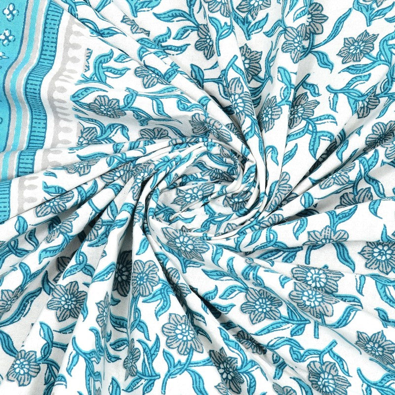 Crafto Cotton Bedsheet (Blue) - 240 TC media 5