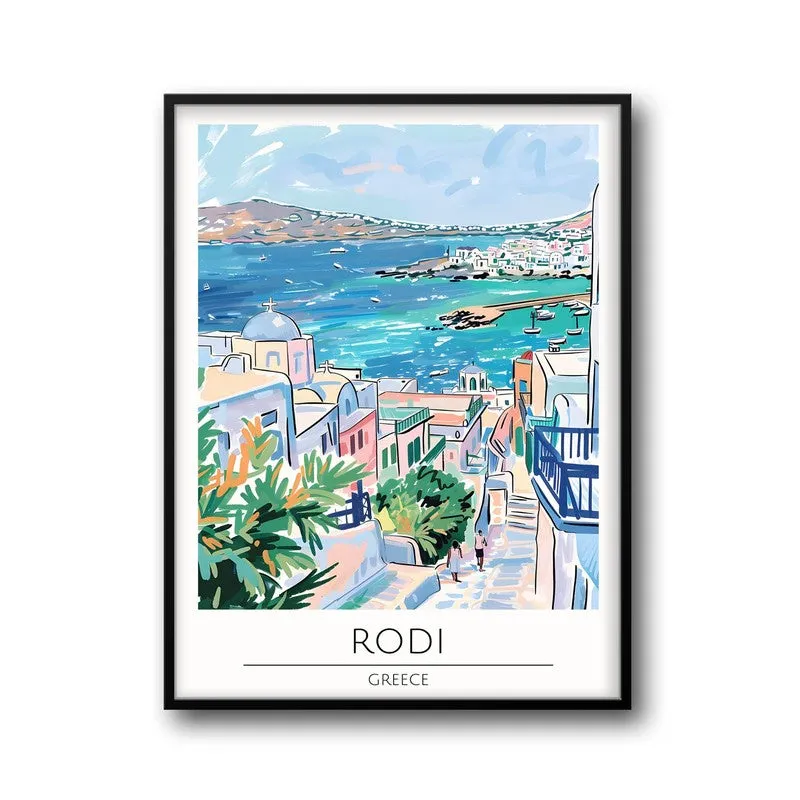 Vintage Rodi Framed Canvas Wall Painting media 5