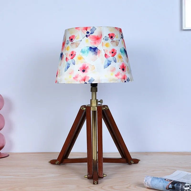 Luna Borealis Printed Tripod Mango Wood Table Lamp - Multicolor media 3