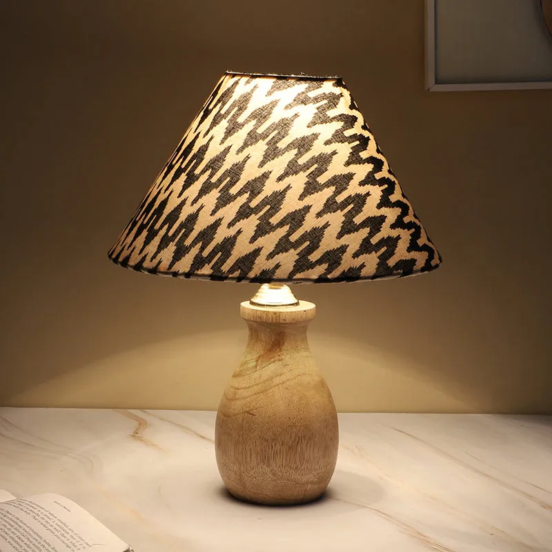 Chevronic Curve Mango Wood Table Lamp - Black, White media 4