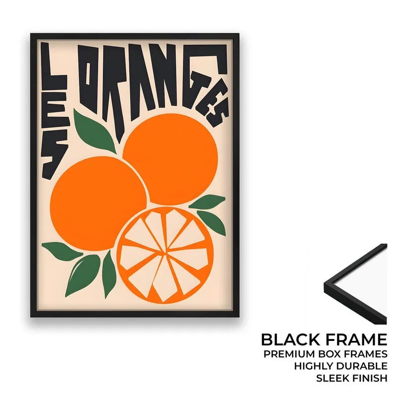 Orange Citrus Archival Canvas Wall Art - Black media 8