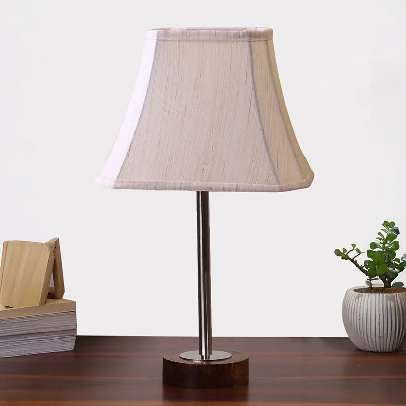 Ceylon Rodin Wooden Table Lamp - OffWhite,Silver,Brown media 3