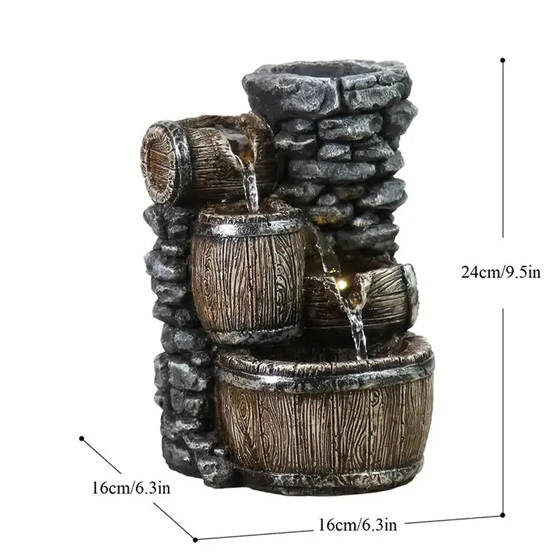 Barrel Flow Table Top Fountain media 8