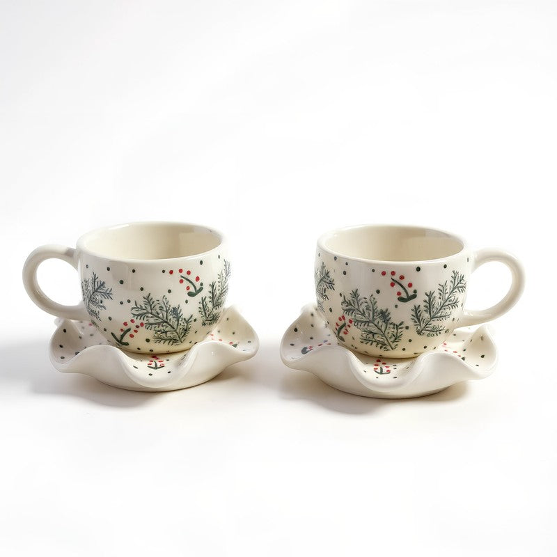 Florelle Ceramic Cup & Saucer (200 mL) - Set of Two media 3
