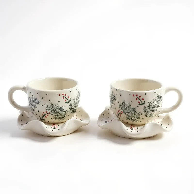 Florelle Ceramic Cup & Saucer (200 mL) - Set of Two media 3