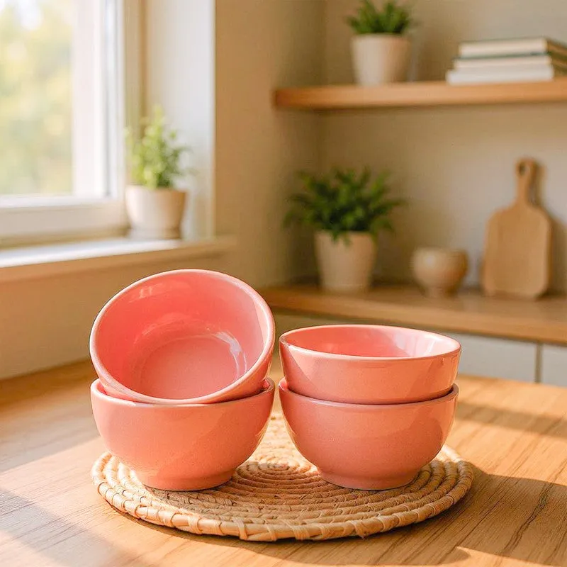 Roska Pink Ceramic Snack Bowls (180 mL Each) - Set Of Four media 4